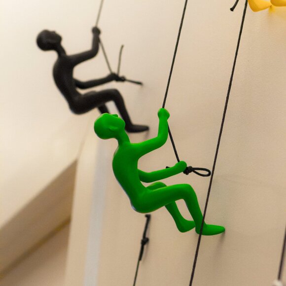 Climbing Man Home Decor Classic Wall-Art Sculpture | 1-Piece | Green - Picture 3 of 5